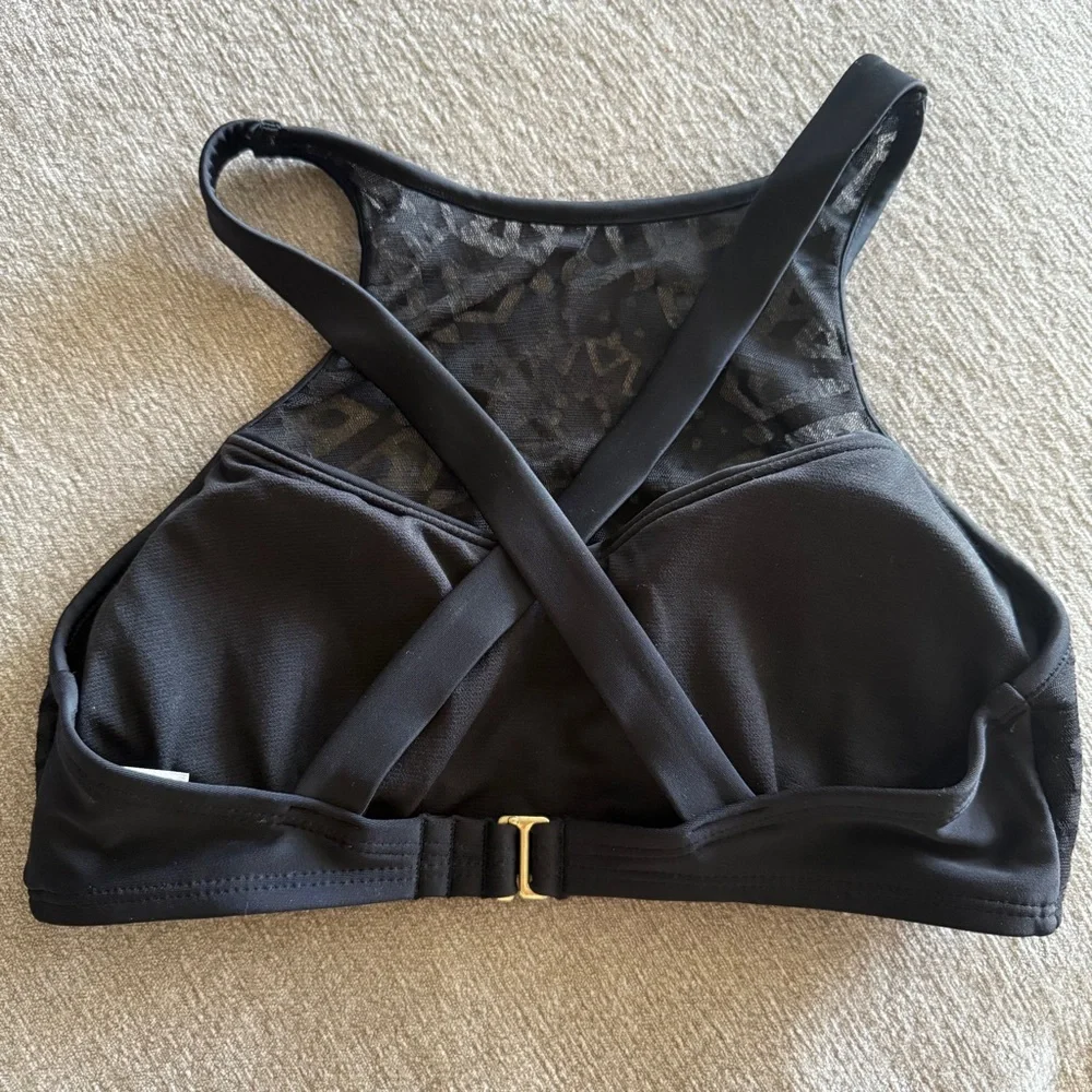 Xhilaration Black Patterned Sports Bra | Bikini Top